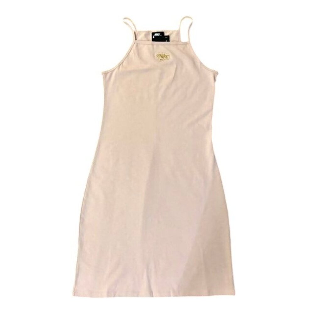 Nike Cotton Tank Dress Womens M Pink Metallic Logo Bodycon NWT Summer - Picture 13 of 13